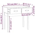 Miniatyrbilde 9 av 10: vidaXL Konsollbord hvit 76,5x40x75 cm heltre furu