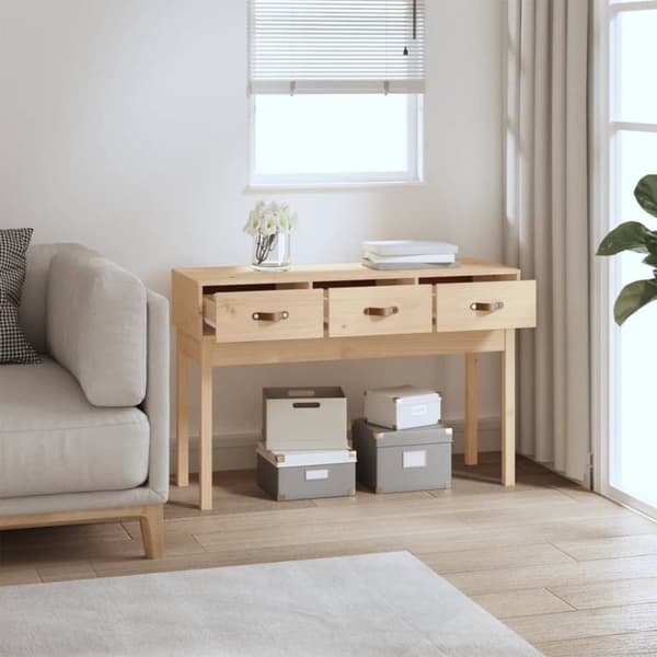 vidaXL Konsolbord 114x40x75 cm massiv furu