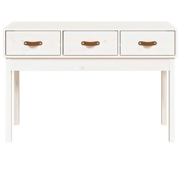 vidaXL Konsollbord hvit 114x40x75 cm heltre furu