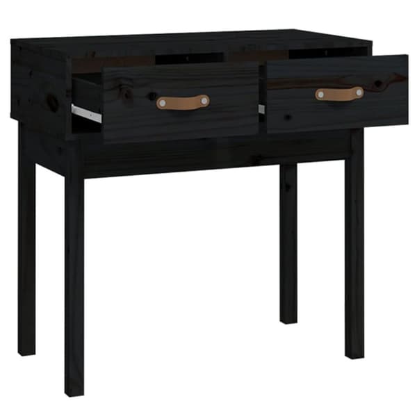 vidaXL Konsolbord svart 76,5x40x75 cm massiv furu