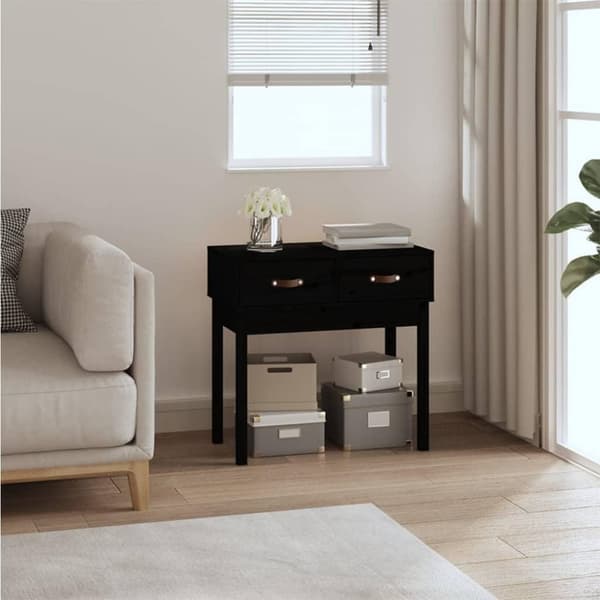 vidaXL Konsolbord svart 76,5x40x75 cm massiv furu