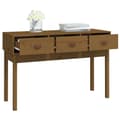 Miniatyrbilde 7 av 10: vidaXL Konsollbord honningbrun 114x40x75 cm heltre furu