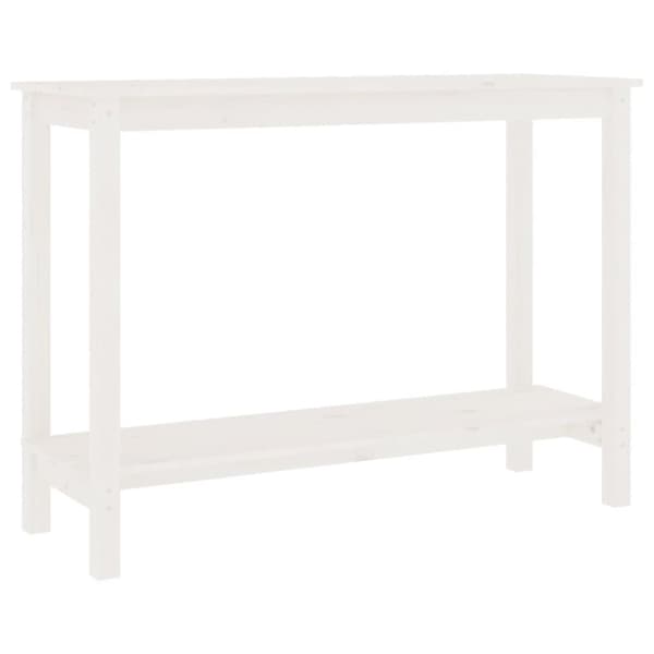 vidaXL Konsollbord hvit 110x40x80 cm heltre furu