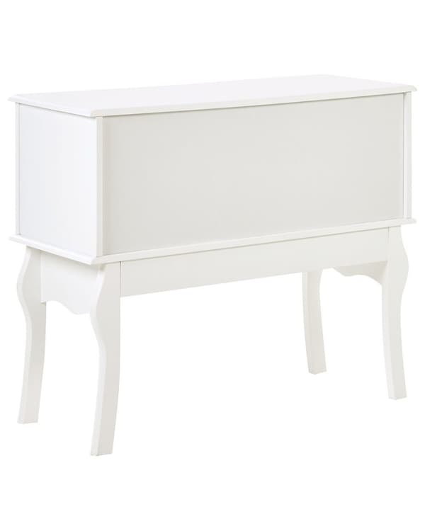 Konsolipöytä valkoinen 91 x 75 x 35 cm MDF-levy lastulevy 3 laatikkoa retro perinteinen