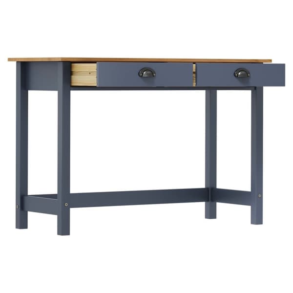 vidaXL konsolbord Hill med 2 skuffer 110x45x74 cm massivt fyrretræ grå