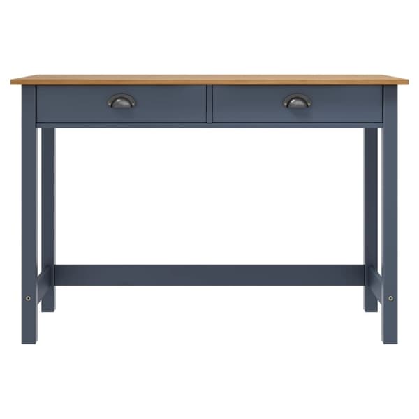 vidaXL konsolbord Hill med 2 skuffer 110x45x74 cm massivt fyrretræ grå