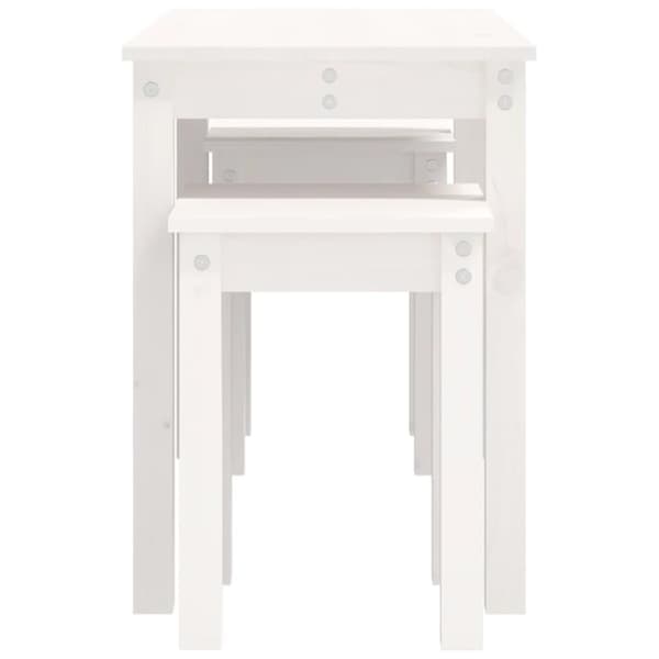 vidaXL Satsbord 3 st vit massiv furu
