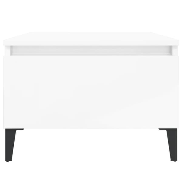 vidaXL sidebord 50x46x35 cm konstrueret træ hvid højglans