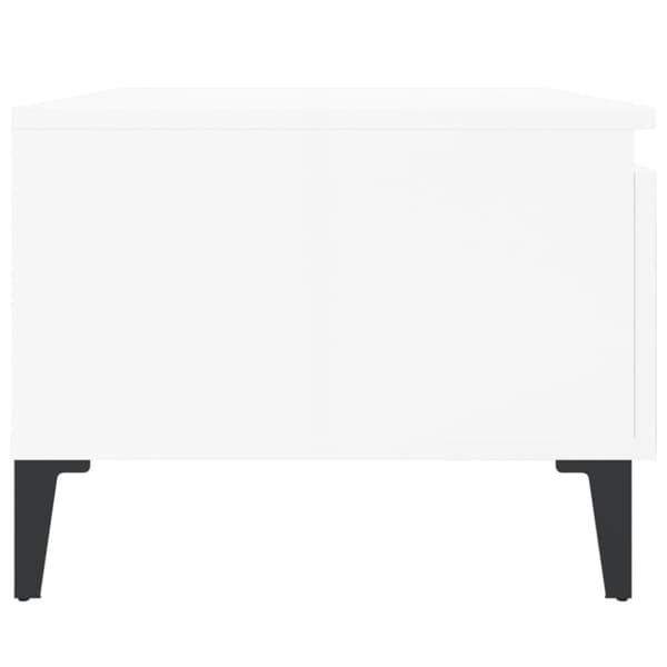 vidaXL sidebord 50x46x35 cm konstrueret træ hvid højglans