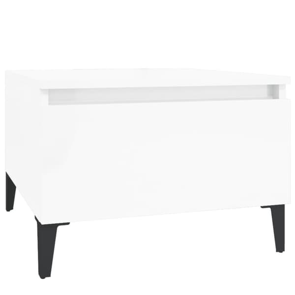 vidaXL sidebord 50x46x35 cm konstrueret træ hvid højglans