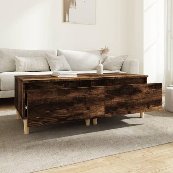 vidaXL sideborde 2 stk. 50x46x35 cm konstrueret træ røget egetræsfarve