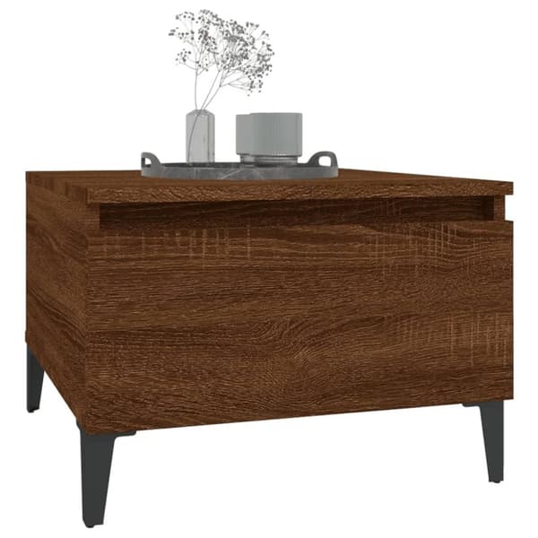 vidaXL sideborde 2 stk. 50x46x35 cm konstrueret træ brun egetræsfarve