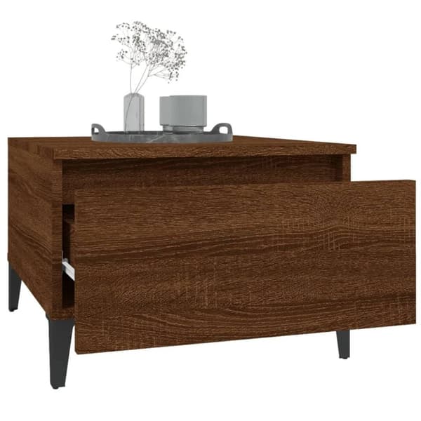 vidaXL sideborde 2 stk. 50x46x35 cm konstrueret træ brun egetræsfarve