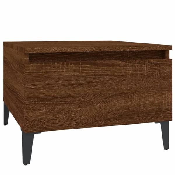 vidaXL sideborde 2 stk. 50x46x35 cm konstrueret træ brun egetræsfarve