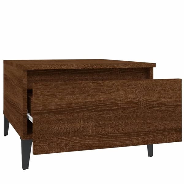 vidaXL sideborde 2 stk. 50x46x35 cm konstrueret træ brun egetræsfarve