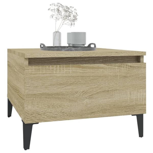vidaXL sideborde 2 stk. 50x46x35 cm konstrueret træ sonoma-eg