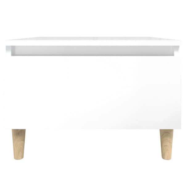 vidaXL sidebord 50x46x35 cm konstrueret træ hvid højglans