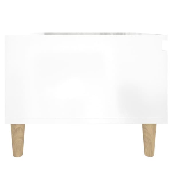 vidaXL sidebord 50x46x35 cm konstrueret træ hvid højglans