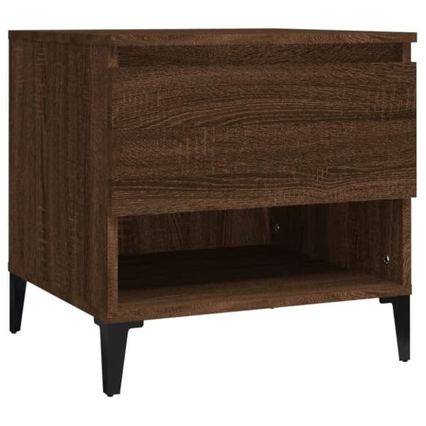 vidaXL sideborde 2 stk. 50x46x50 cm konstrueret træ brun egetræsfarve