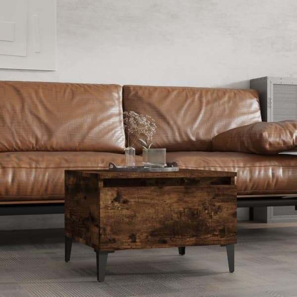 vidaXL sidebord 50x46x35 cm konstrueret træ røget egetræsfarve
