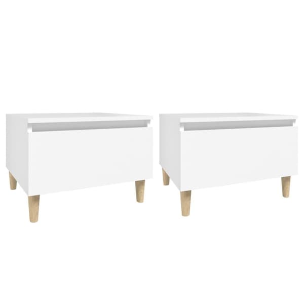 vidaXL sideborde 2 stk. 50x46x35 cm konstrueret træ hvid