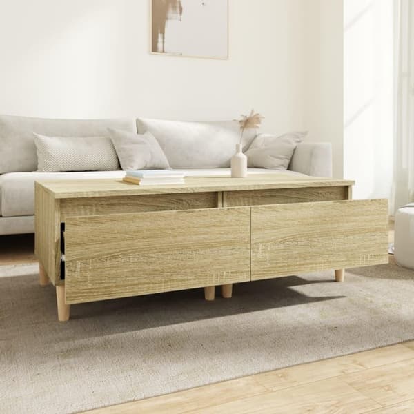 vidaXL sideborde 2 stk. 50x46x35 cm konstrueret træ sonoma-eg