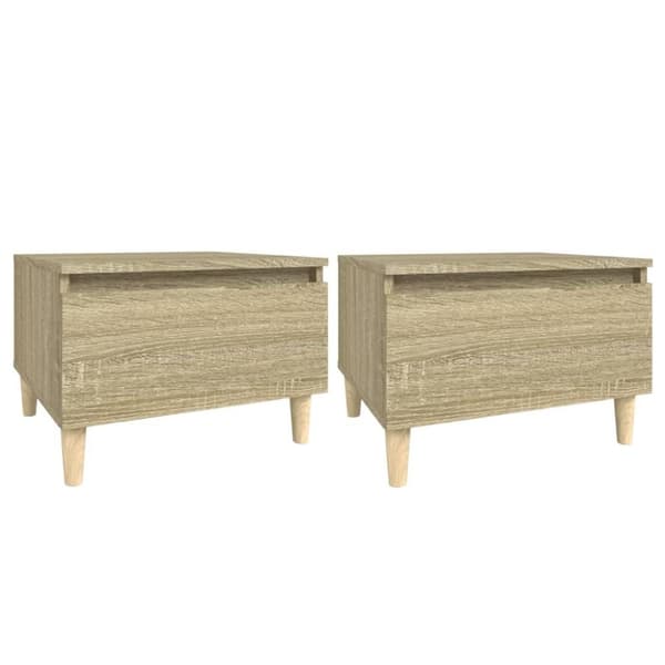 vidaXL sideborde 2 stk. 50x46x35 cm konstrueret træ sonoma-eg