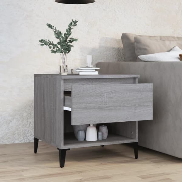 vidaXL sidebord 50x46x50 cm konstrueret træ grå sonoma-eg