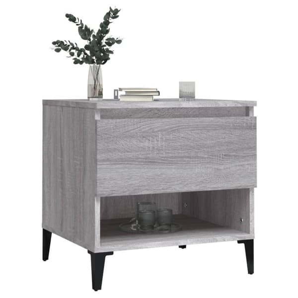 vidaXL sidebord 50x46x50 cm konstrueret træ grå sonoma-eg