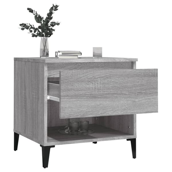 vidaXL sidebord 50x46x50 cm konstrueret træ grå sonoma-eg