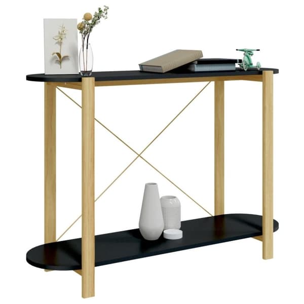 vidaXL konsolbord 110x38x75 cm konstrueret træ sort