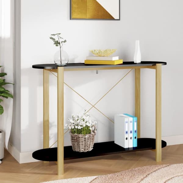 vidaXL konsolbord 110x38x75 cm konstrueret træ sort