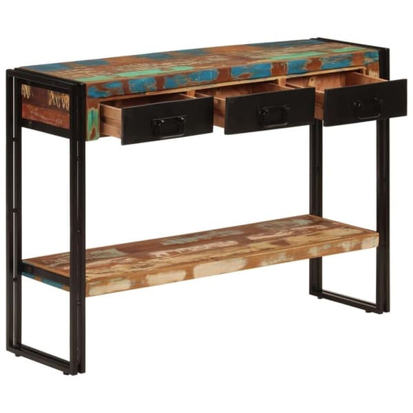 vidaXL konsolbord 110x30x76 cm massivt genbrugstræ