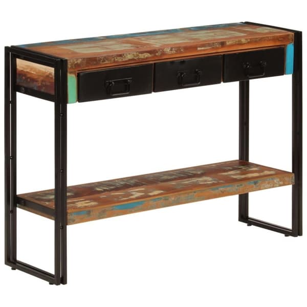 vidaXL konsolbord 110x30x76 cm massivt genbrugstræ