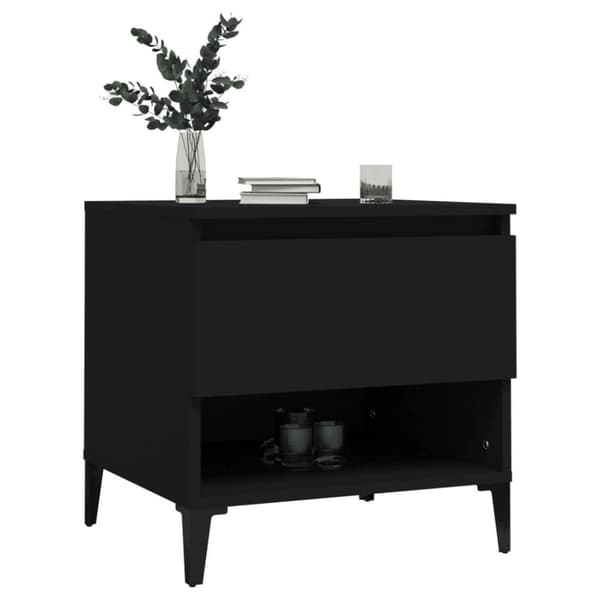 vidaXL sidebord 50x46x50 cm konstrueret træ sort
