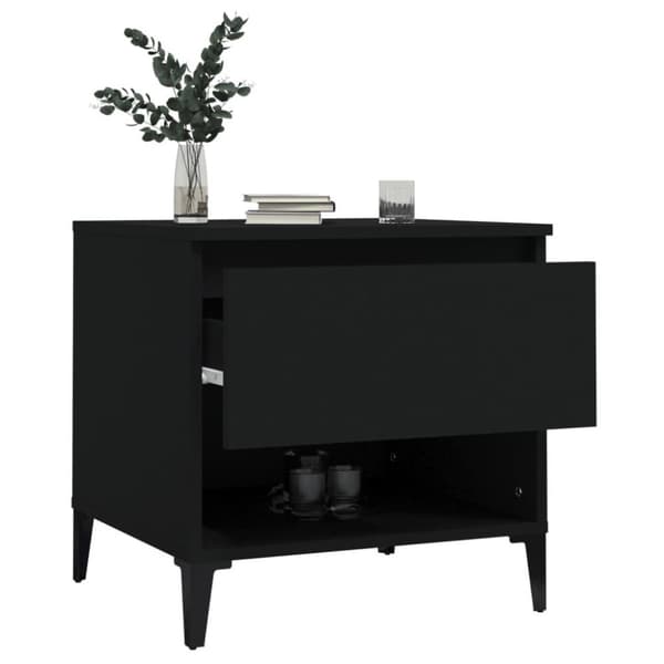vidaXL sidebord 50x46x50 cm konstrueret træ sort
