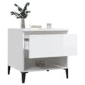 Miniatyrbilde 5 av 11: vidaXL Sidebord høyglans hvit 50x46x50 cm konstruert tre