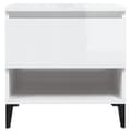 Miniatyrbilde 6 av 11: vidaXL Sidebord høyglans hvit 50x46x50 cm konstruert tre