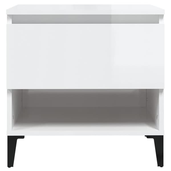 vidaXL Sidebord høyglans hvit 50x46x50 cm konstruert tre