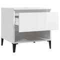 Miniatyrbilde 7 av 11: vidaXL Sidebord høyglans hvit 50x46x50 cm konstruert tre