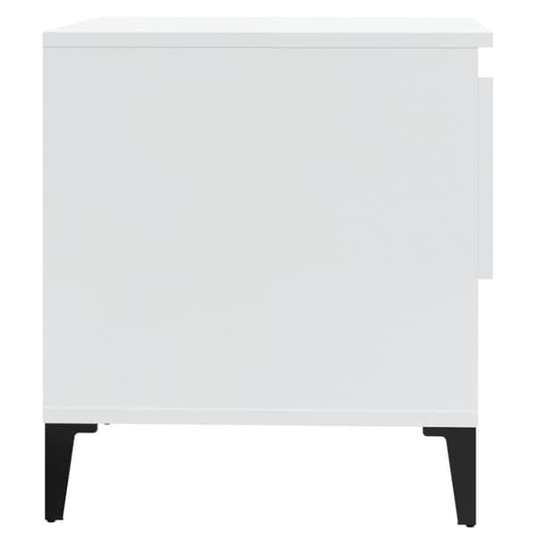 vidaXL Sidebord høyglans hvit 50x46x50 cm konstruert tre