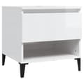 Miniatyrbilde 1 av 11: vidaXL Sidebord høyglans hvit 50x46x50 cm konstruert tre