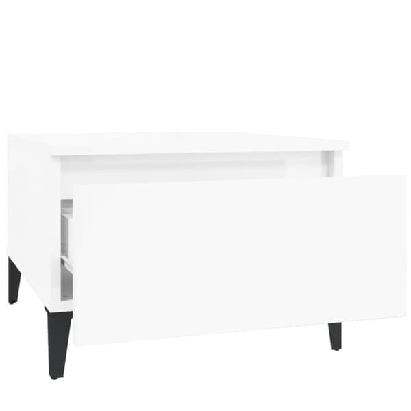 vidaXL Sidebord 2 stk høyglans hvit 50x46x35 cm konstruert tre