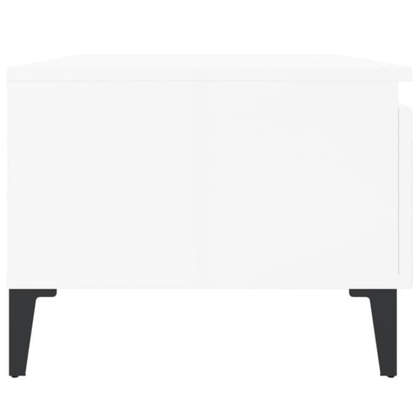 vidaXL Sidebord 2 stk høyglans hvit 50x46x35 cm konstruert tre