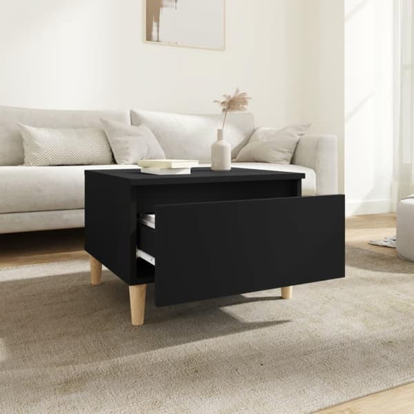 vidaXL Sidebord svart 50x46x35 cm konstruert tre