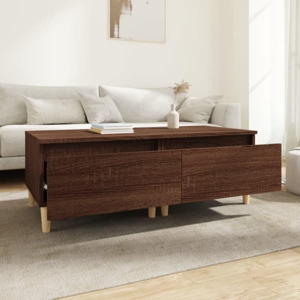 vidaXL Sidebord 2 stk brun eik 50x46x35 cm konstruert tre