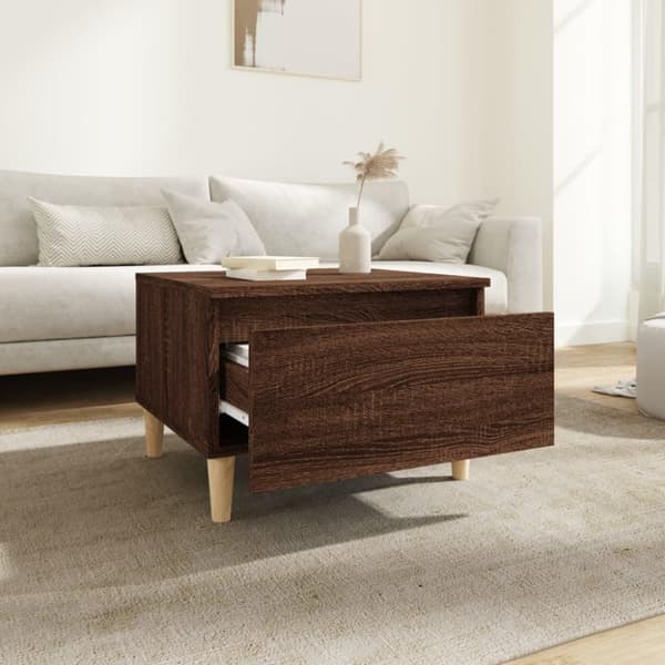 vidaXL Sidebord 2 stk brun eik 50x46x35 cm konstruert tre