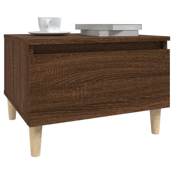 vidaXL Sidebord 2 stk brun eik 50x46x35 cm konstruert tre