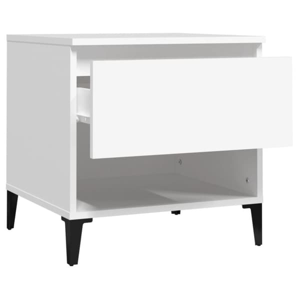 vidaXL Sidebord hvit 50x46x50 cm konstruert tre