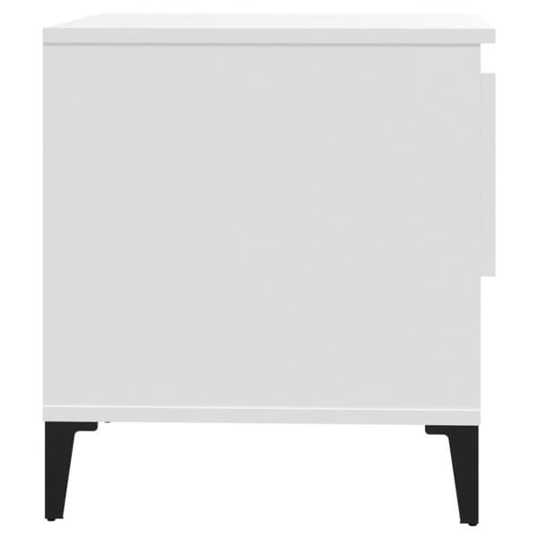 vidaXL Sidebord hvit 50x46x50 cm konstruert tre